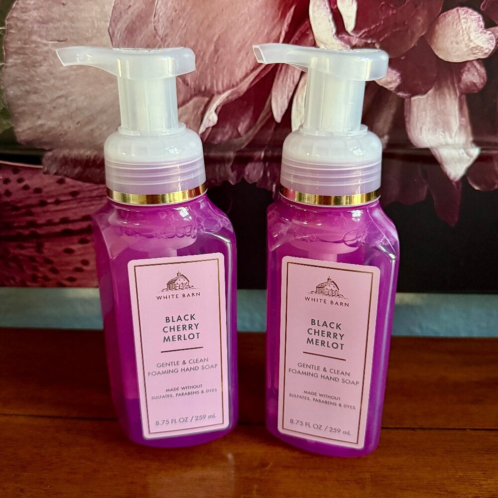 NEW 2-Pc BLACK CHERRY MERLOT Foaming Hand Soap Bath & Body Works